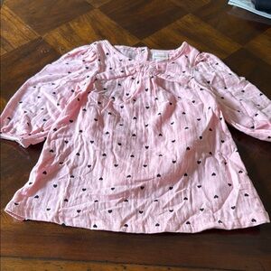 Pink Heart Pattern Kids Dress